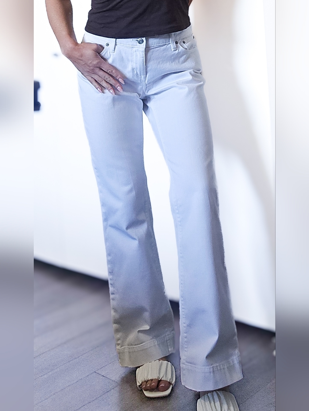 Banana Republic White Bootcut Jeans Size 29 Mid Rise Stretch Denim Trouser